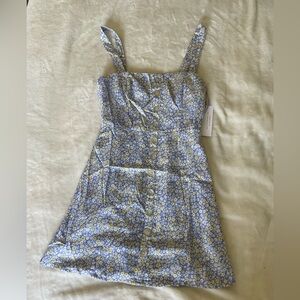 Cotton Candy La Blue Ditsy Floral mini dress